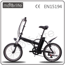 MOTORLIFE EN15194 2015 venta caliente 36V 250w 20 pulgadas precio bajo plegable bicicleta eléctrica, ebike plegable para jóvenes